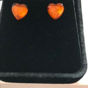 Amber stud earrings
